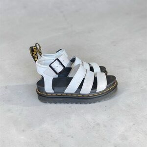 Dr. Martens White and Black Strappy Sandals